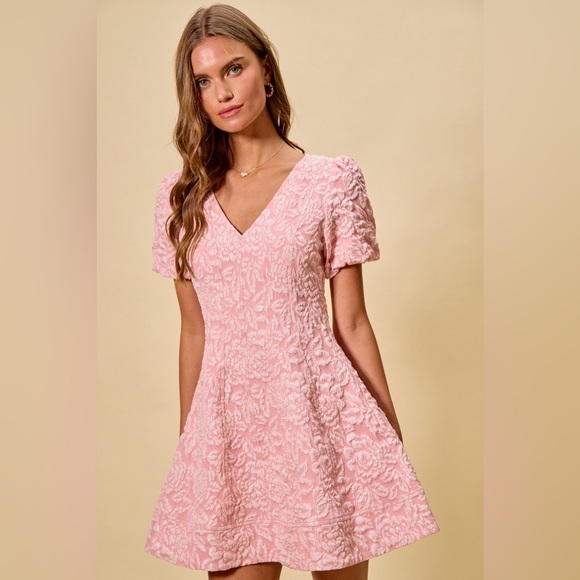 SO ME Floral Jacquard Fit And Flare Daily Mini Dress - Picture 10 of 15